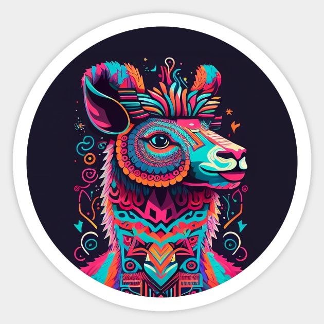 A llama bringing the Carnaval spirit Sticker by ceemyvision